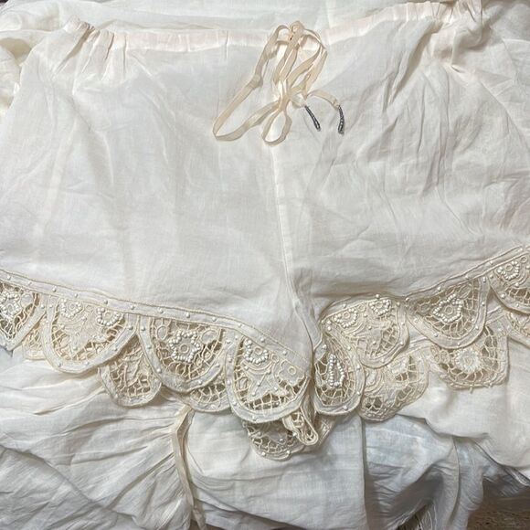 Free People Embroidered Lace Dress & Shorts Set In Ivory Size S - Picture 8 of 9